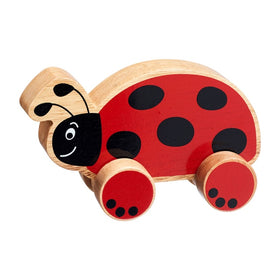 Wooden ladybird push along toy - 0