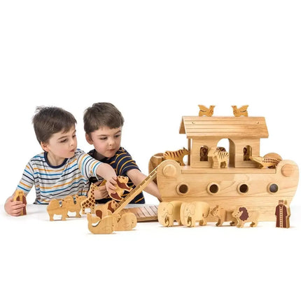 Deluxe Noah's Ark Play-set - natural wood - 0