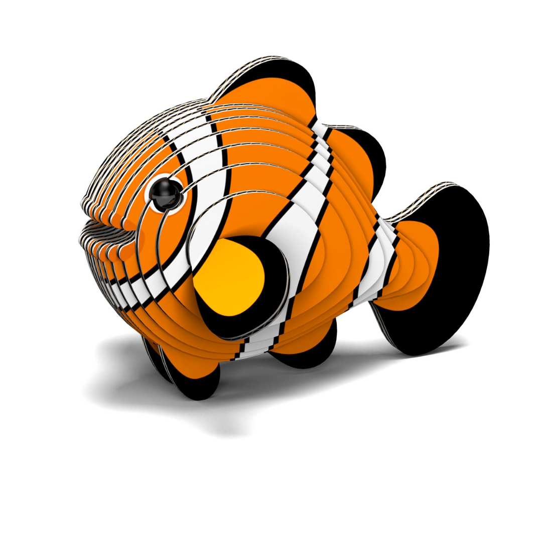 3d model of a clown fish using biodegradable card and non toxic glue. Cardboard 3D model