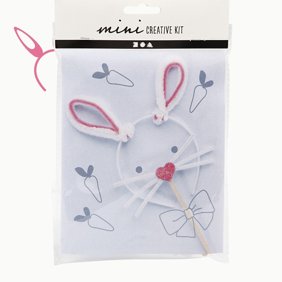 Easter bunny hairband kit packaging.