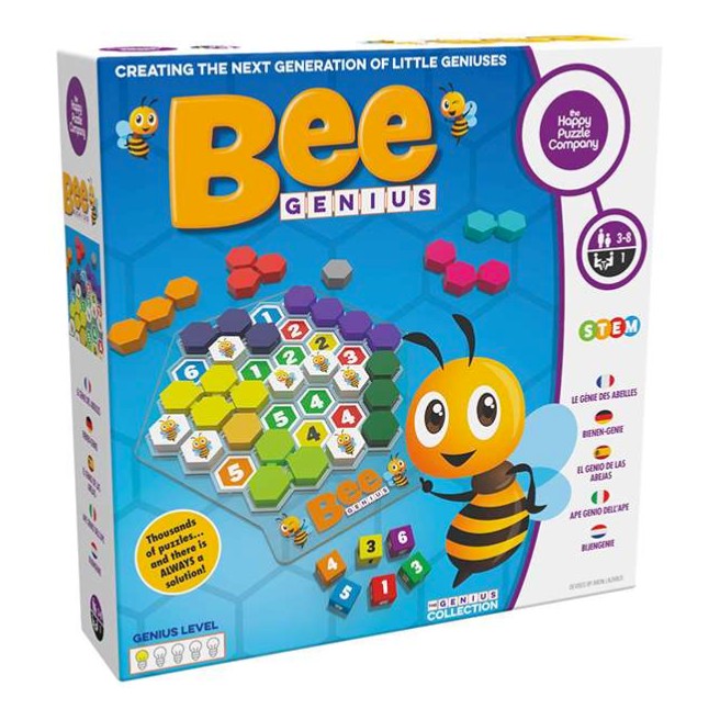 Box with puzzle called: "Bee Genius".
