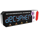 Black cuboid game called Decypher.