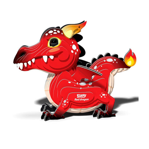 Carboard red dragon model kit.