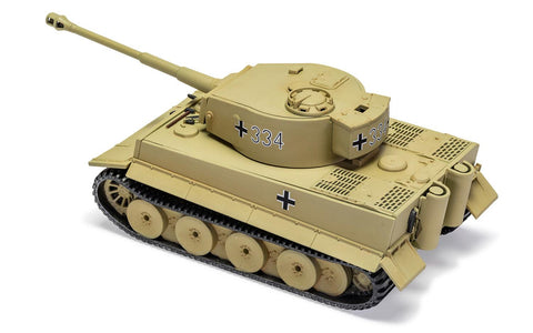 Rear 3/4 view of the Tiger model tank. White background.