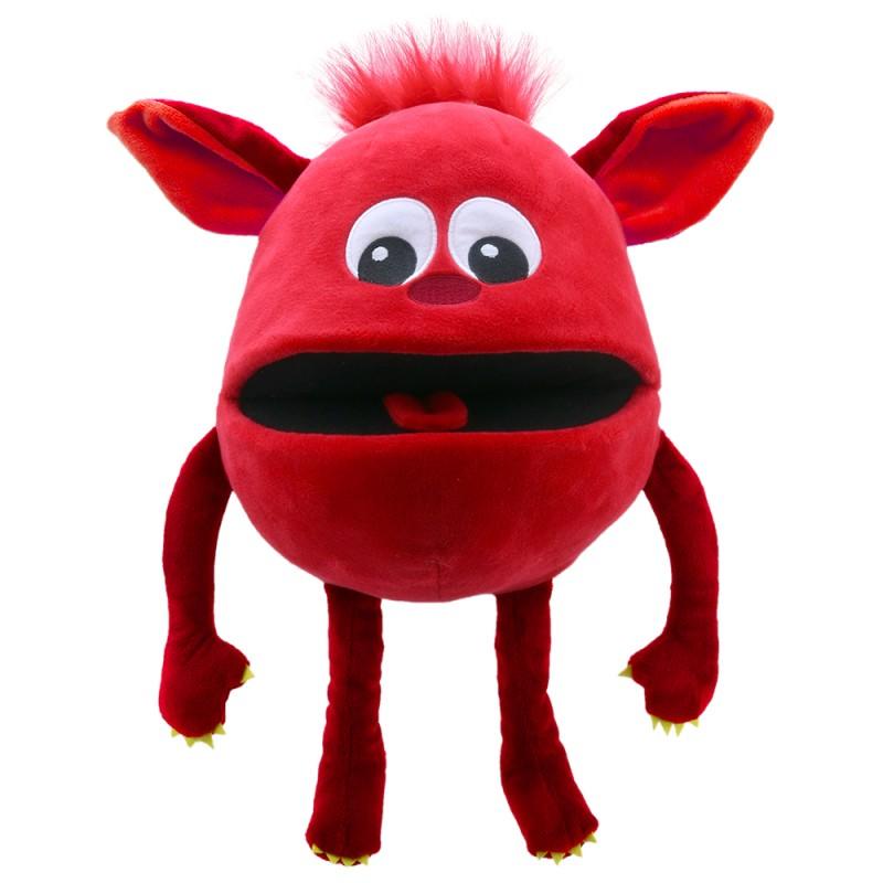 Red, cute monster hand puppet