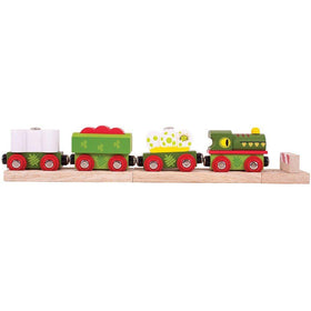Fun wooden dinosaur train with dinonsaur eggs on one carriage!