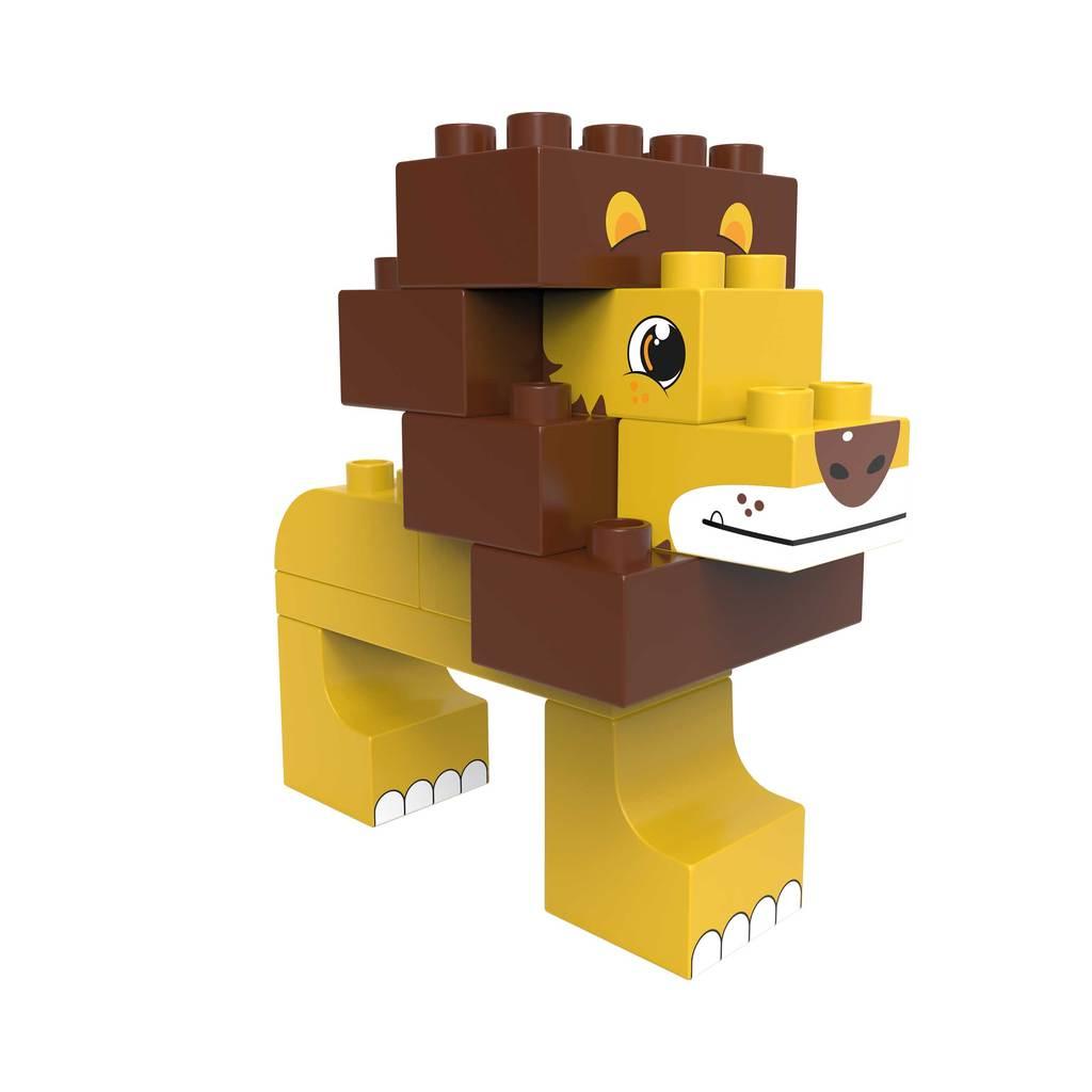 Lion and ostrich building blocks for young children. Blocks are eco-friendly.
