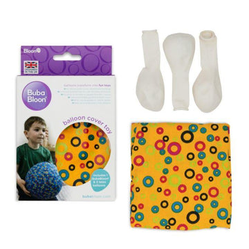 Image showing pack and contents of yellow patterned balloon cover and 3 ballons.