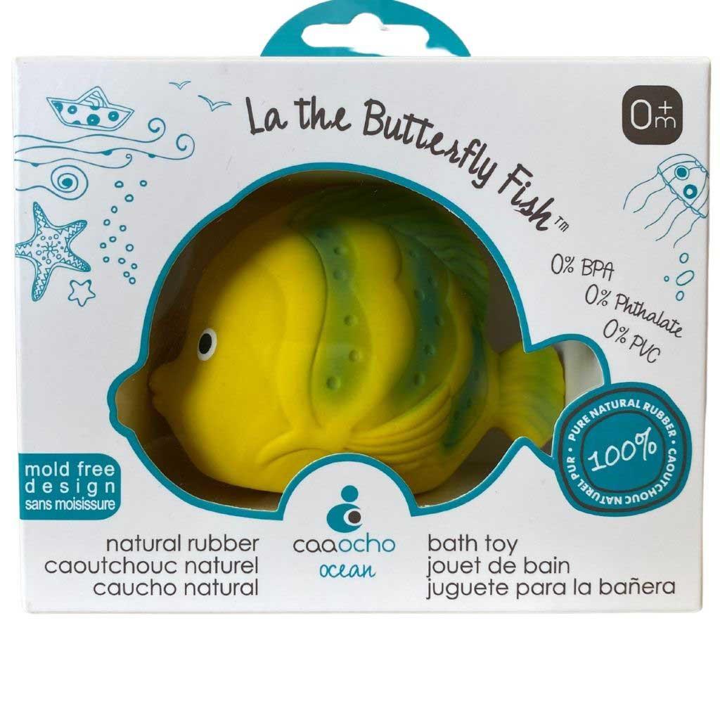 Packaging showing Butterfly fish baby toy