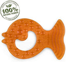 Orange, rubber fish teether
