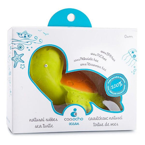 Packaging box for sea turtle baby bath toy.