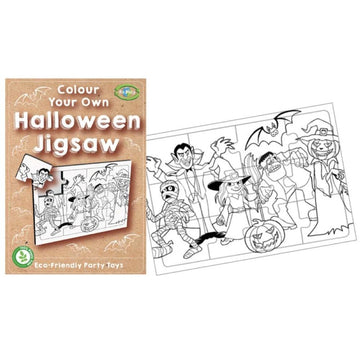 Colour-in Halloween jigsaw.
