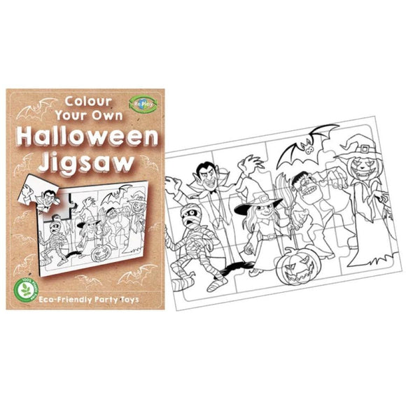 Colour-in Halloween jigsaw.
