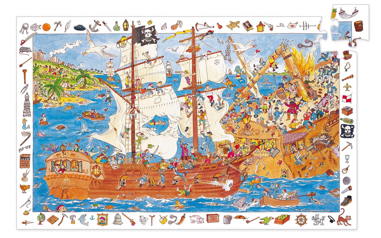 Djeco -100 piece Pirate themed piece observation Puzzle & Poster