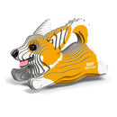 Mustard and white cardboard corgi model by Eugy.