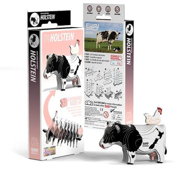 Pack containing cardboard Eugy model of a cow.