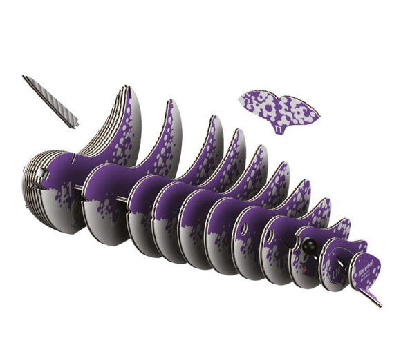 Parts of narwhal cardboard model in size order.