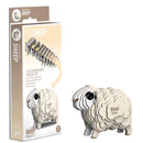 Sheep cardboard model standing beside manufacturer's box.