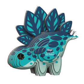 Cardboard model of a stegosauraus.