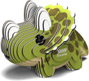 3D Eugy model of a triceratops using biodegradable card and non toxic glue. Cardboard 3D jigsaw
