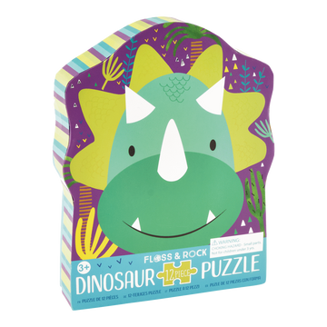 Green and purple box for a dinosaur jigsaw puzzle.