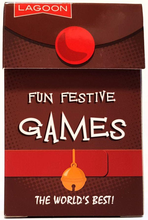 Brown box with the words 'Fun Festive Games' in white and ' the World's best' at the foot.