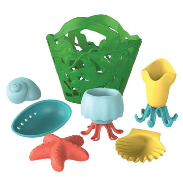 Green Toys Eco Friendly Tidal Pool bath time set made from recycled plastic. Includes 6 ocaen creatures and a bag to keep them in.