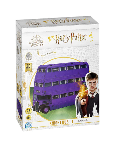 Box with the purple Knight Bus 3D puzzle.
