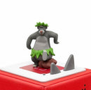 Baloo bear Tonie character sitting on top of a red Toniebox.