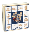 Box containing Kapla wooden planks