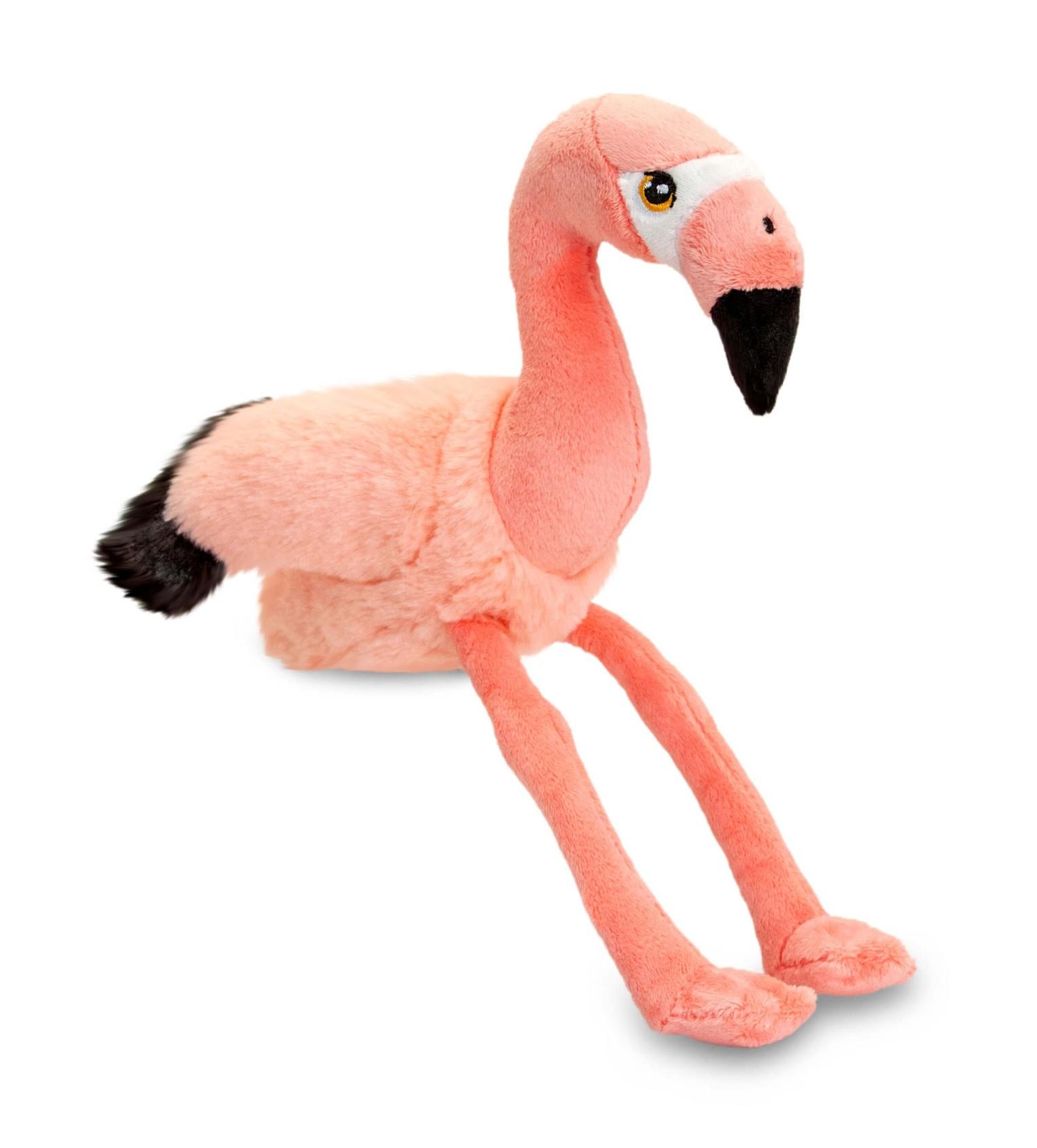Pink flamingo soft toy.