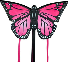 Pink, butterfly-shaped butterfly kite for kids.
