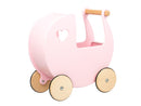 Pink wooden dolls pram.