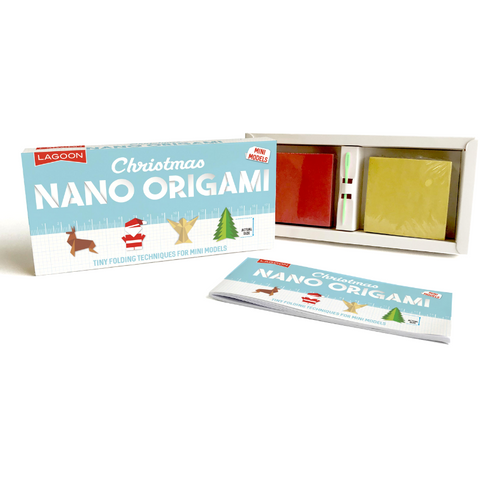 Image showing the sheets of paper and instructions of the nano origami kit.