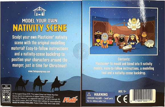 Box containing the plasticine nativity set.