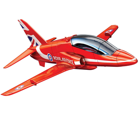 Red arrows model plane as if flying. White background.