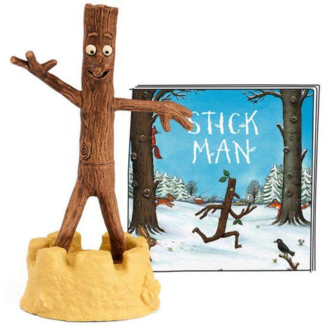 Stick Man Tonie figure standing in front of the Tonie pack.