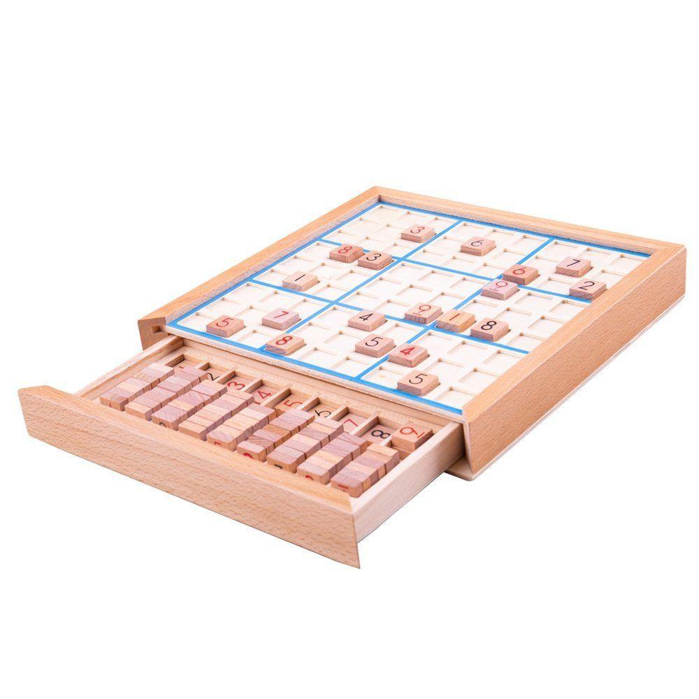 Wooden Sudoku boxed game with wooden numbered pieces