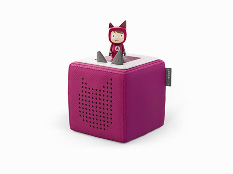 Toniebox in purple with Tonie character on top.