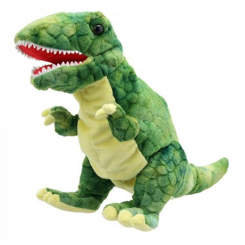 Green T-rex hand puppet